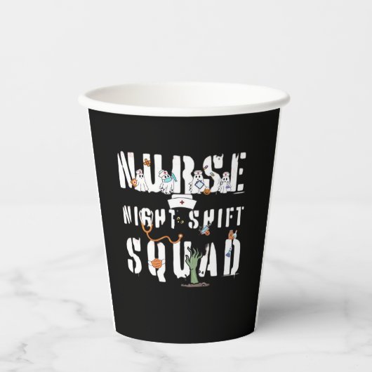 Nurse Night Shift Halloween Squad Classic T - Shir Pappbecher (Vorderseite)