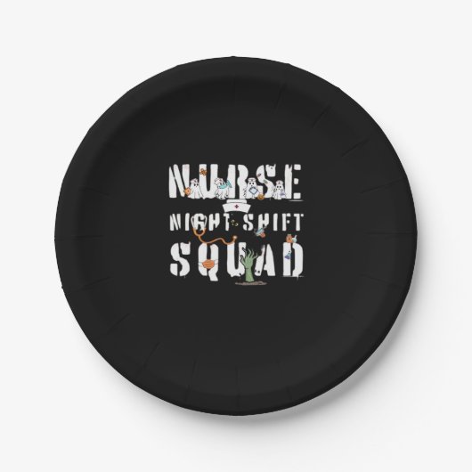Nurse Night Shift Halloween Squad Classic T - Shir Pappteller (Vorderseite)