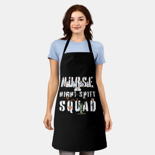 Nurse Night Shift Halloween Squad Classic T - Shir Schürze (Getragen)