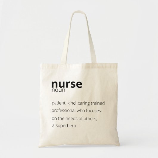 Nurse Noun Proud Hero Job Nursing Quote Tragetasche (Vorne)