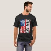 Nurse Nursing American Flag Patriotic 4Th Of July T-Shirt (Vorne ganz)