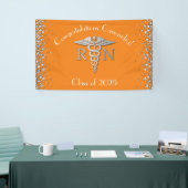 Nurse Nursing School Abschluss Orange Silver Banner (Messeveranstaltung)
