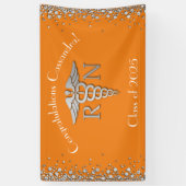 Nurse Nursing School Abschluss Orange Silver Banner (Vertikal)