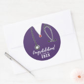 Nurse Nursing School Grad Classic Round Stick Runder Aufkleber (Umschlag)
