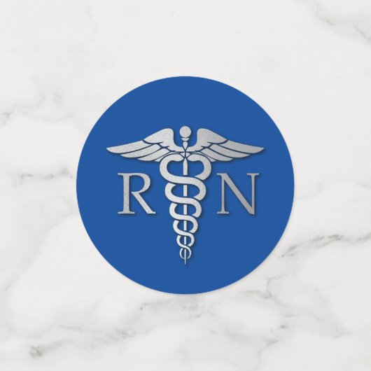 Nurse Nursing School Graduation Party Blue Silver Konfetti (Klein Vorderseite)