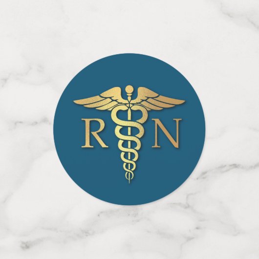 Nurse Nursing School Graduation Party Gold Blue Konfetti (Klein Vorderseite)