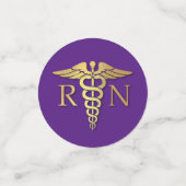 Nurse Nursing School Graduation Party Lila Gold Konfetti (Klein Vorderseite)