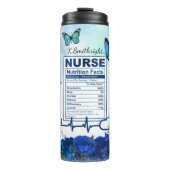 Nurse Nutrition Facts Blue Butterfly Thermosbecher (Vorderseite)