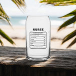 Nurse Nutrition Facts Funny Dosenglas<br><div class="desc">Mit unserem Personalisierten Can Glass können Sie Ihre Pausen mit einem Lächeln genießen. Mit dem cleveren Label "Nurse Nutrition Facts" können Sie Ihren Alltag noch etwas unterhalten. Dieses spielerische Design stellt sich ein Nährwertlabel vor, bei dem jede "Zutat" die einzigartigen Eigenschaften widerspiegelt, die Sie zu einer außergewöhnlichen Krankenschwester machen. Von...</div>