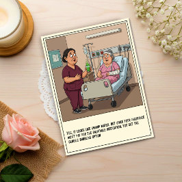 Nurse Offers Patient Green Potion Get Well Postkarte