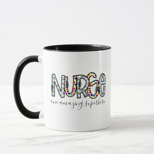 Nurse One Phantastisch Superhero Moderne Typografi Tasse (Links)