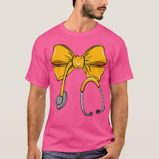 Nurse Orange Bow Stethoscope Registered Nurse Doct T-Shirt