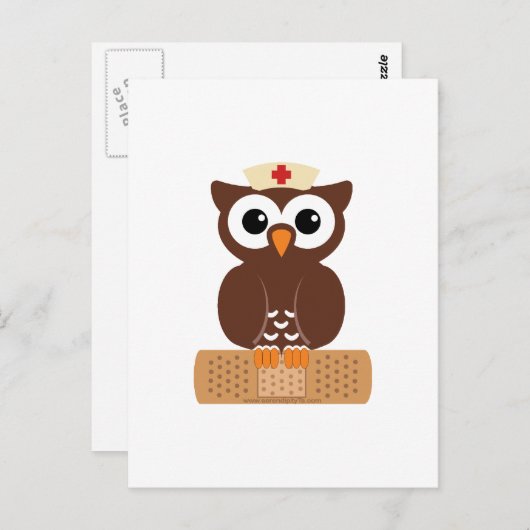 Nurse Owl (ohne Bandaibe) Postkarte (Vorne/Hinten)