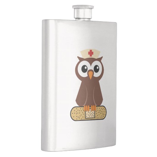 Nurse Owl (w/bandaid) Flachmann (Rechts)