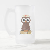 Nurse Owl (w/bandaid) Mattglas Bierglas (Links)