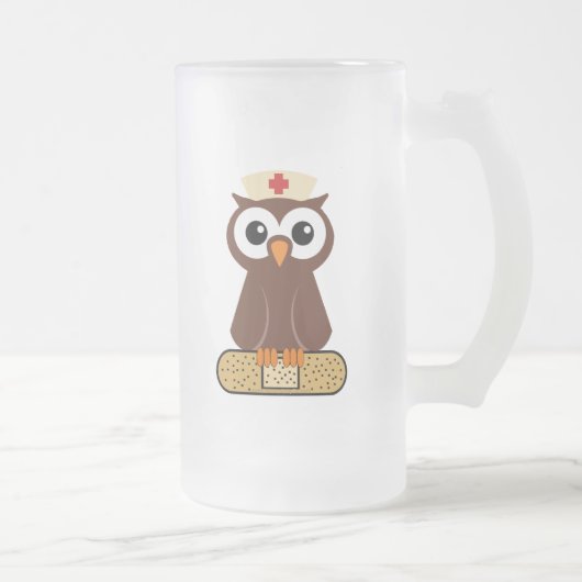 Nurse Owl (w/bandaid) Mattglas Bierglas (Rechts)