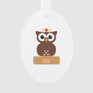 Nurse Owl (w/bandaid) Ornament