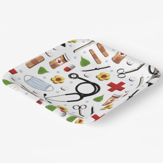 Nurse-Party Pappteller (Gewinkelt)