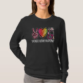 Nurse Peace Love Nursing School Graduation Cute Ne T-Shirt (Vorderseite)