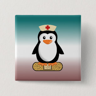 Nurse Penguin (ohne Bandaid) Button