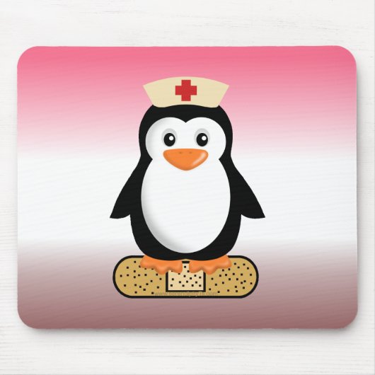 Nurse Penguin (ohne Bandaid) Mousepad (Vorne)
