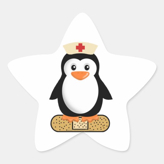 Nurse Penguin (ohne Bandaid) Stern-Aufkleber (Vorderseite)
