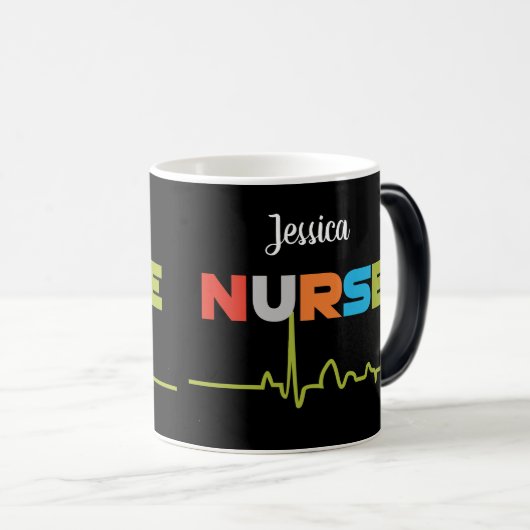 Nurse Phantastisch Fun Letters Black Tasse (VorderseiteRechts)