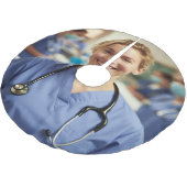 Nurse Photo Customize Personalize Polyester Weihnachtsbaumdecke (Schrägansicht)
