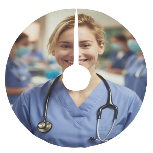 Nurse Photo Customize Personalize Polyester Weihnachtsbaumdecke (Vorderseite)