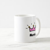 Nurse Pink Princess Crown Art Kaffeetasse (VorderseiteRechts)