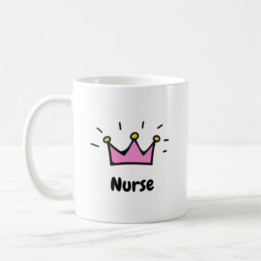 Nurse Pink Princess Crown Art Kaffeetasse (Links)