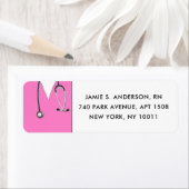 Nurse Pink Rücksendeadressen-Aufkleber (Insitu)