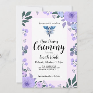 Nurse Pinning Zeremonie Einladung Lila Blumen Nu
