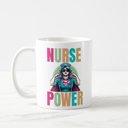 NURSE POWER KAFFEETASSE (Links)