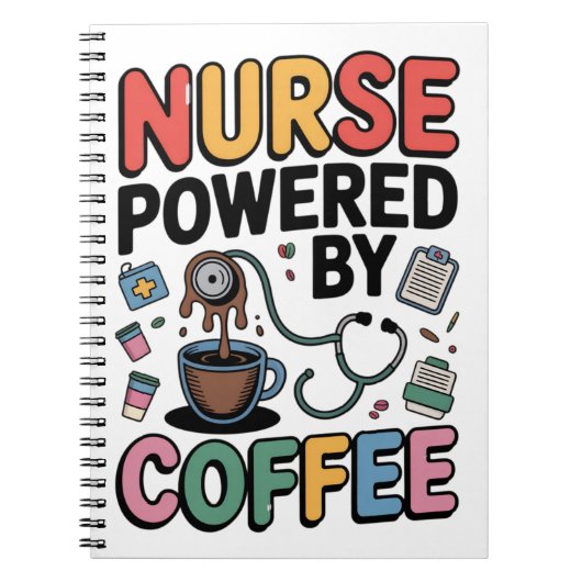 Nurse Powered by Coffee Notizblock (Vorderseite)