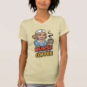 Nurse Powered by Coffee T-shirt (Vorderseite)