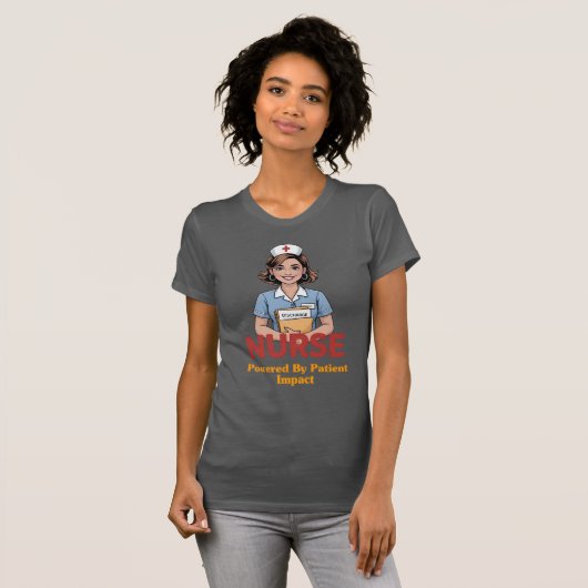 Nurse Powered by Coffee T-shirt (Vorne ganz)