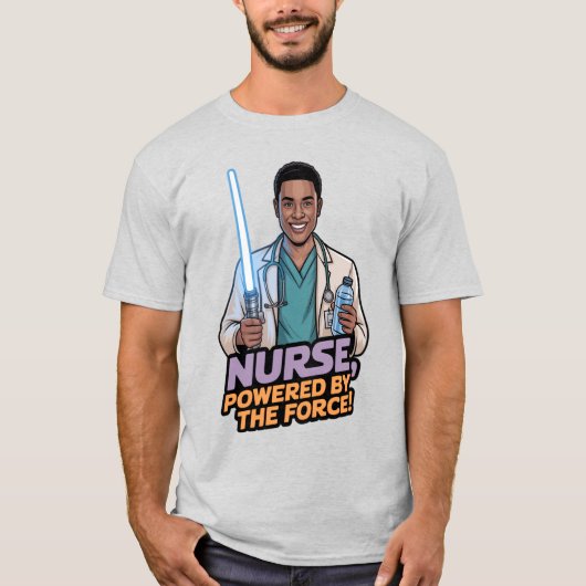 Nurse Powered by the Force  T-Shirt (Vorderseite)