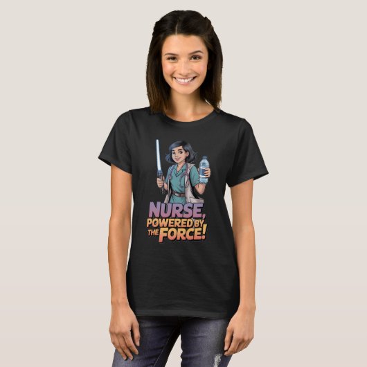 Nurse Powered by the Force T-Shirt (Vorne ganz)