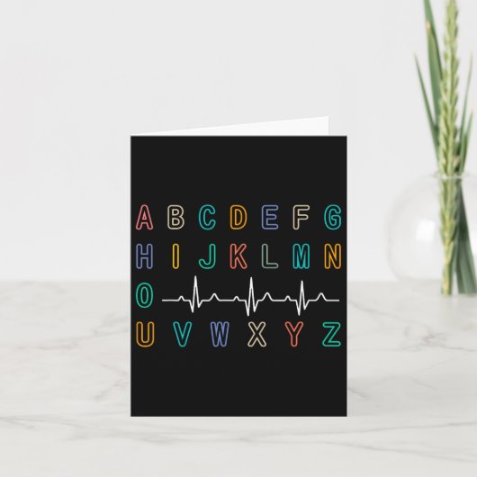 Nurse Pqrst Test Abc's Ekg Strip Alphabet Funny Nu Karte (Vorderseite)