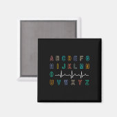 Nurse Pqrst Test Abc's Ekg Strip Alphabet Funny Nu Magnet (Vorderseite/Rückseite)