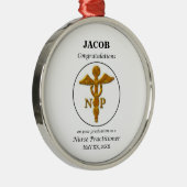 Nurse Practitioner Abschluss Herzlichen Glückwunsc Ornament Aus Metall (Rechts)