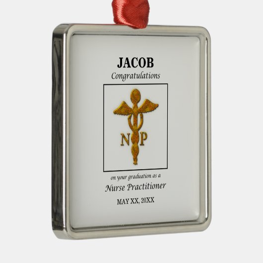 Nurse Practitioner Abschluss Herzlichen Glückwunsc Ornament Aus Metall (Rechts)