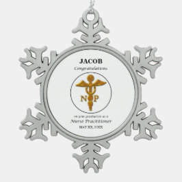 Nurse Practitioner Abschluss Herzlichen Glückwunsc Schneeflocken Zinn-Ornament
