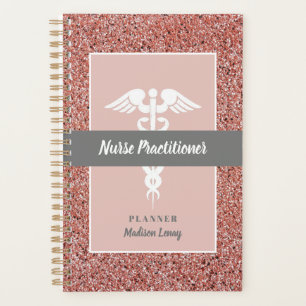 Nurse Practitioner Abschluss Rose Gold Glitzer Planer