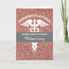 Nurse Practitioner Abschluss Rose Gold Name Karte