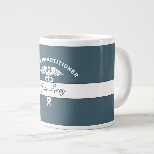 Nurse Practitioner Abschluss Script Personalisiert Jumbo-Tasse (Vorderseite Rechts)