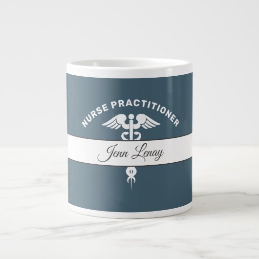 Nurse Practitioner Abschluss Script Personalisiert Jumbo-Tasse (Vorderseite)