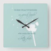 Nurse Practitioner Dandelion Quadratische Wanduhr (Vorderseite)
