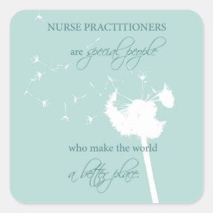 Nurse Practitioner Dandelion Quadratischer Aufkleber